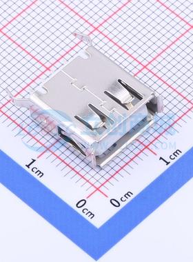 USB连接器 U-USBAS04P-F004 插件 USB-A/F-1*4PH=13.5mm180度DIP