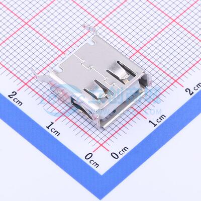 USB连接器 U-USBAS04P-F004 插件 USB-A/F-1*4PH=13.5mm180度DIP