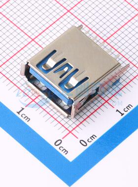 USB连接器 HC-USB3.0-L137-ZJ 插件 USB3.0 AF母 180度 直脚卷边