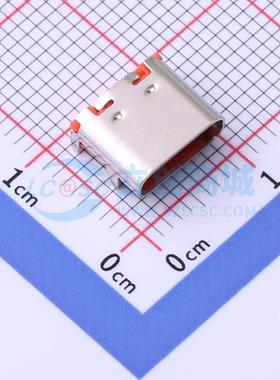 USB连接器 HC-TYPE-C-16P-01A-O SMD 三次molding 橙色胶芯 Type-
