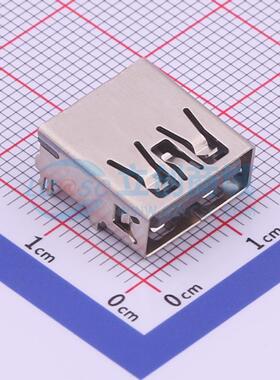 USB连接器 U231-091N-3BRC11 插件 Type-A 母座 弯插 黑色胶芯 快