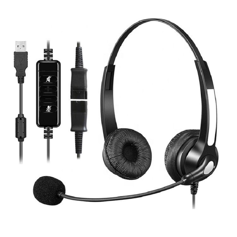 USB电脑耳机PC Skype Zoom网络研讨会 教室 家庭办公室 商务耳机