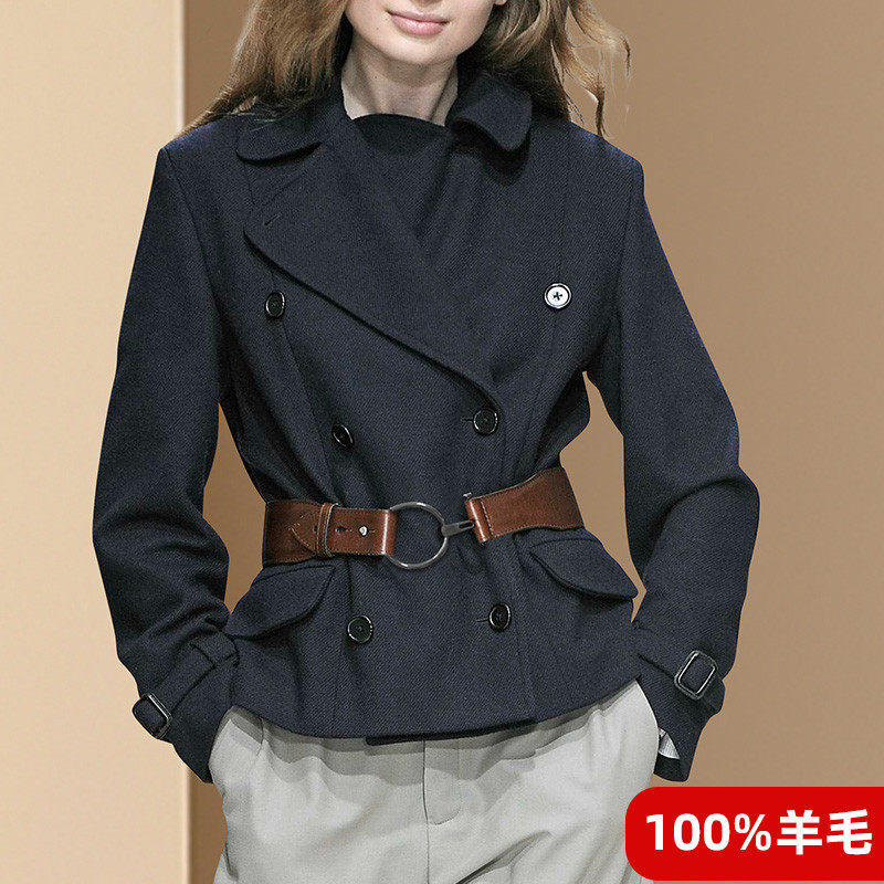 迪菲丽格秋冬2020年新款女时尚羊毛毛呢外套女短款小个子呢子大衣