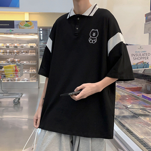 2024新款小熊印花T恤男女港风白塔款T10P38