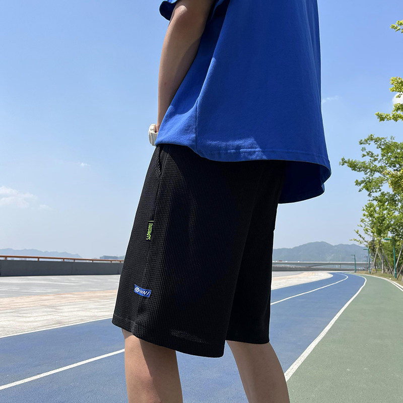 310B-2夏季新款华夫格短裤情侣港风休闲五分裤男高品质P35,男装休闲裤,电商A113-2