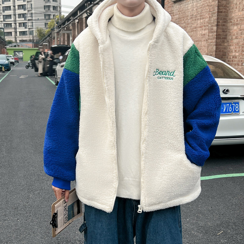 羊羔绒外套男上衣港风外套棉衣羊羔毛棉服310B-2-C03-P125控158,男装棉衣,电商A113-2