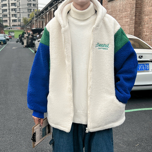 羊羔绒外套男上衣港风外套棉衣羊羔毛棉服310B-2-C03-P125控158