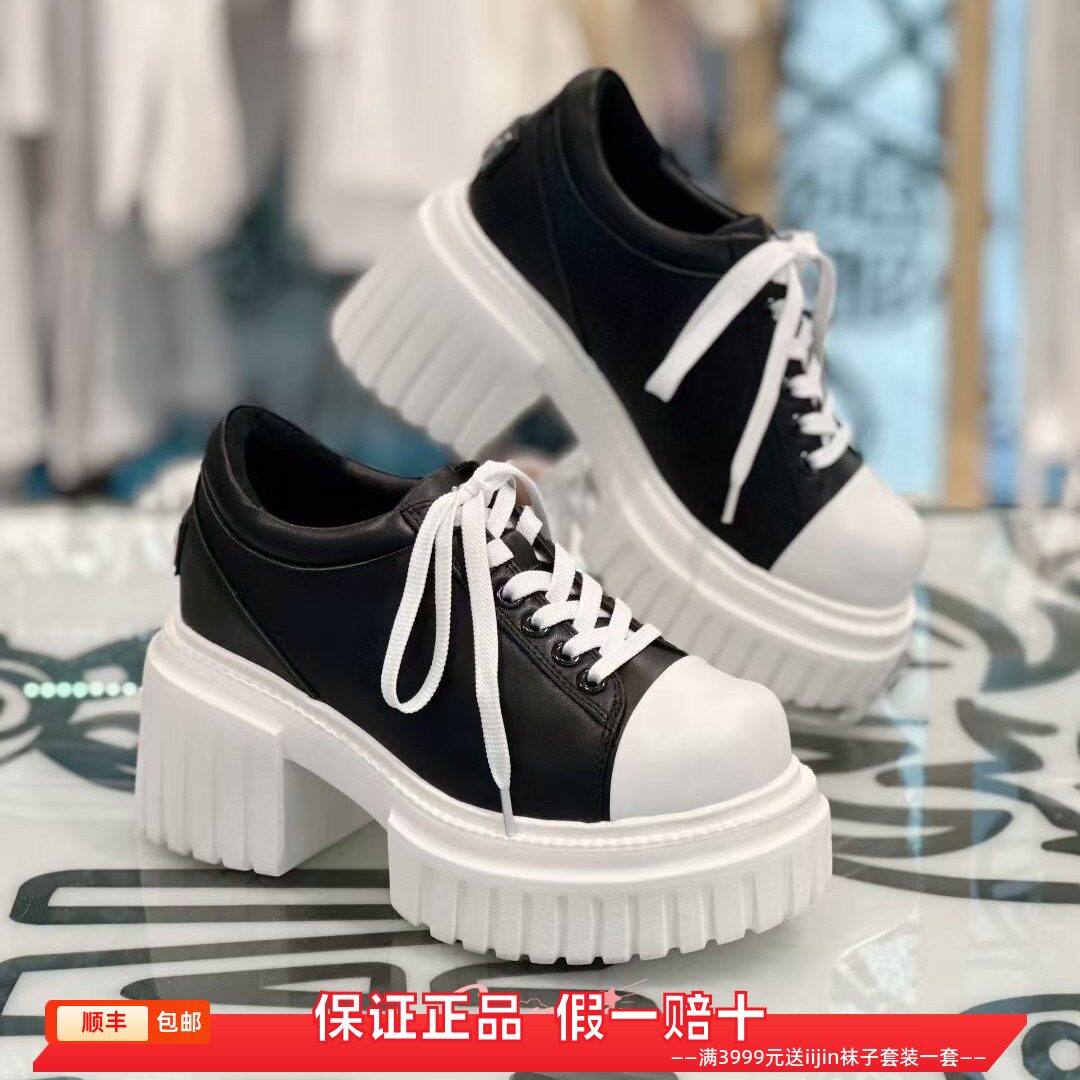 香港代购iijin艾今正品新款超轻真皮内增高10cm厚底休闲皮鞋单鞋