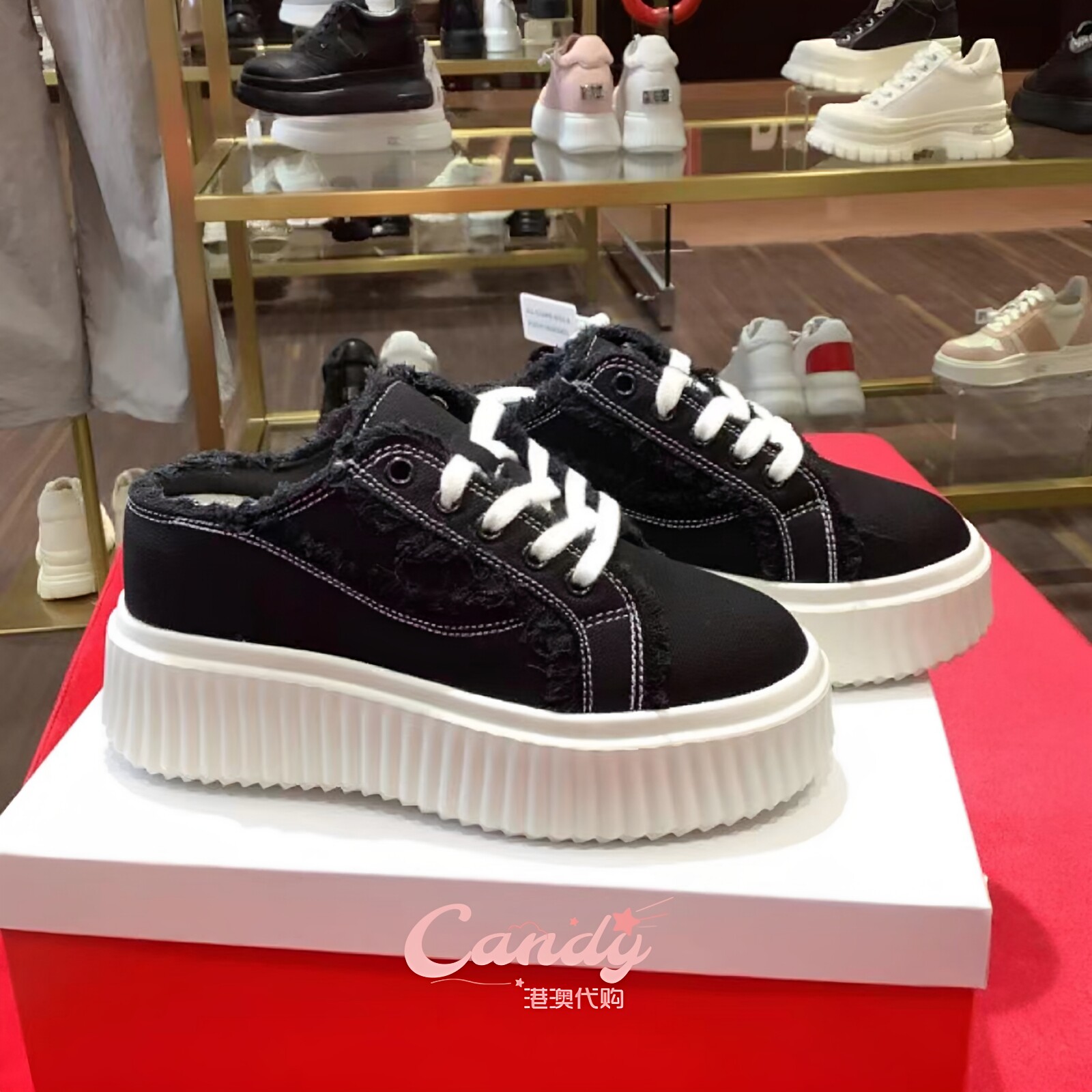 艾今正品帆布内增高8.5cm女拖鞋图片