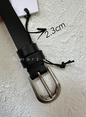 Smart Rabbit |环游欧洲｜时尚ins风黑色小扣女士腰带牛皮带百搭
