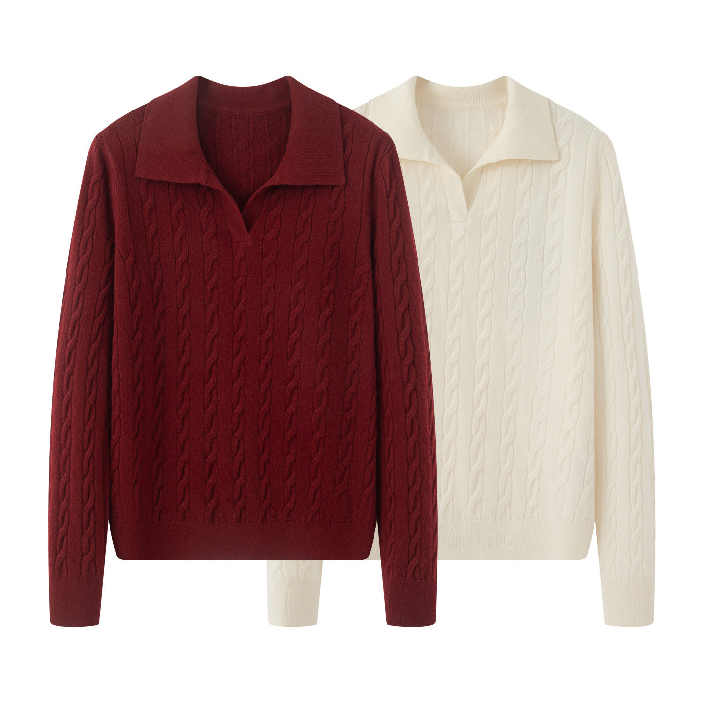 外贸原单商场同款女士2025新款冬季 D* 2色POLO领 针织毛衫羊羔绒