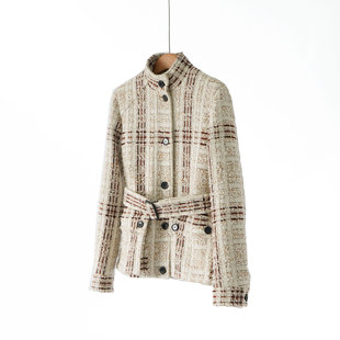 柜货同源 简约撞色翻领100美丽奴羊毛套头针织毛衣女 25秋冬法式