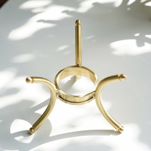 纯铜水晶球三脚架摆件 双面可用 球形晶体底座 适用8-11cm球体