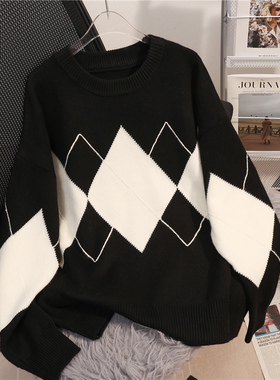 黑色毛衣女秋冬季2025新款慵懒风高级感内搭打底针织上衣港味复古