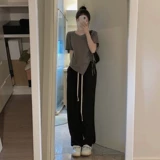 Летняя короткая футболка с коротким рукавом, французский стиль