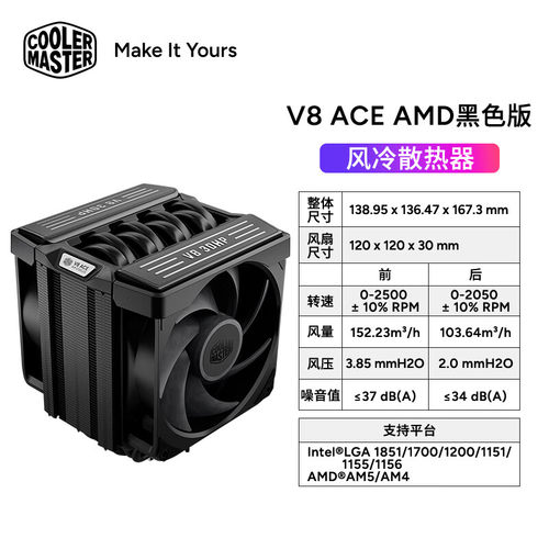 酷冷至尊V8单塔双风扇