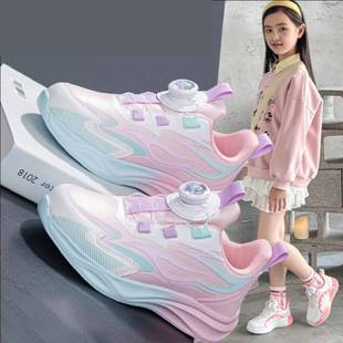 女童运动鞋中大童2025秋冬单鞋女生跑步鞋韩版女孩学生鞋加绒保暖