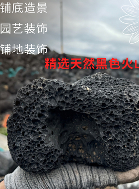 火山石黑色大块鱼缸造景园林装饰水族底沙过滤材料可培养硝化细菌
