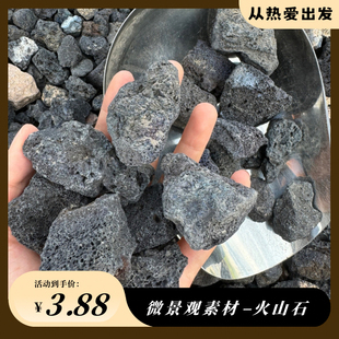微景观苔藓造景石头片火山石精选熔岩石摆件装饰底砂铺底铺面火山