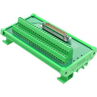 DB50公母中继端子台3排50针分线转接板自动化50针导轨式移动模组