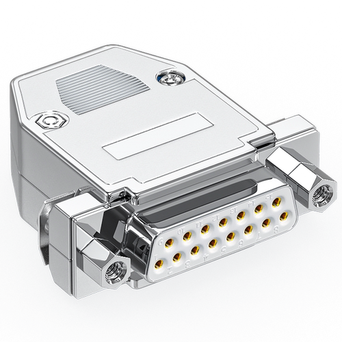 DB15公头母头焊线连接器15针并口串口插头db15焊接式插头镀铬银壳