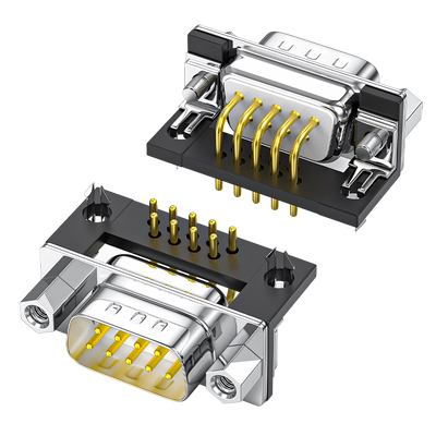 DB9/RS232/485弯脚焊板式串口头