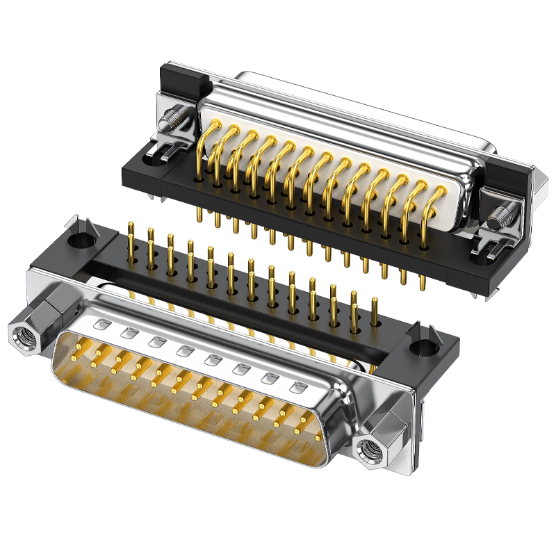 工业DB25焊板母座DR25弯脚90度直角直插DP25针公头并口对接连接座_虎窝淘