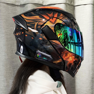 艾狮头盔揭面盔3C认证男士女摩托车夏季全盔四季蓝牙半盔机车电动