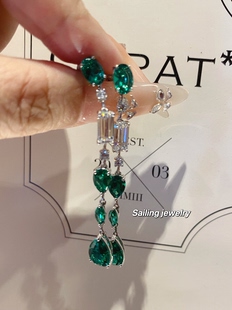 香港专柜 london 人造祖母绿耳环 优雅晚宴订婚结婚 英国carat