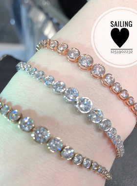 香港圆形渐变钻石可调节手链