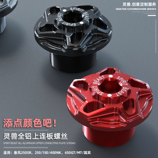 150NK上联板螺丝250SR方向器螺丝盖帽国宾650灵兽前减震连板螺母