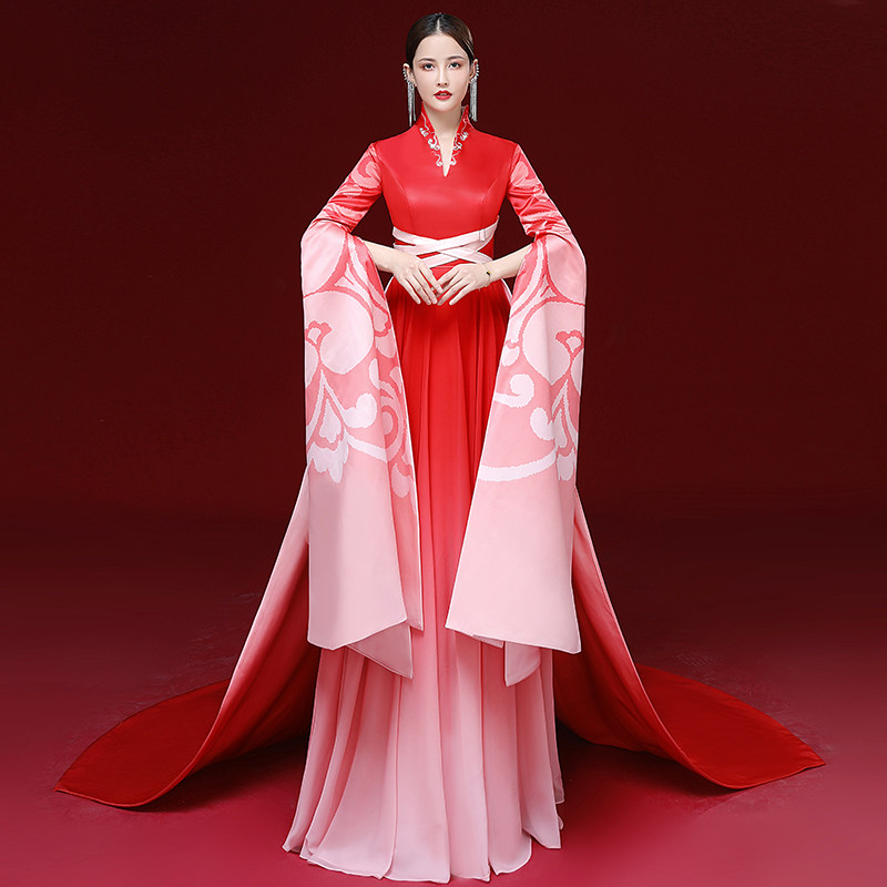 中国风走秀主持人礼服端庄大气高级感声乐艺考美声独唱古筝演出服