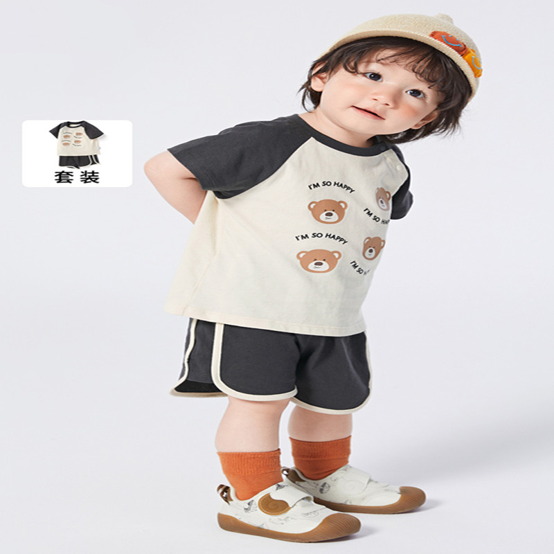 宝宝短袖套装男婴儿夏装儿童衣服