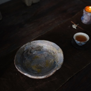 手绘复古蓄水日式圆形餐厅纯手工壶承茶盘良子制芷夏山房