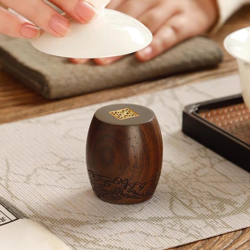 黑檀木盖置紫砂壶盖托盖碗茶盖搁垫小架子花梨木杯托功夫茶具配件