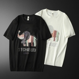 2024新款春季针织短袖T恤男士短袖毛衣烫钻半袖针织衫男8885-P75，男装针织衫/毛衣，钱塘702