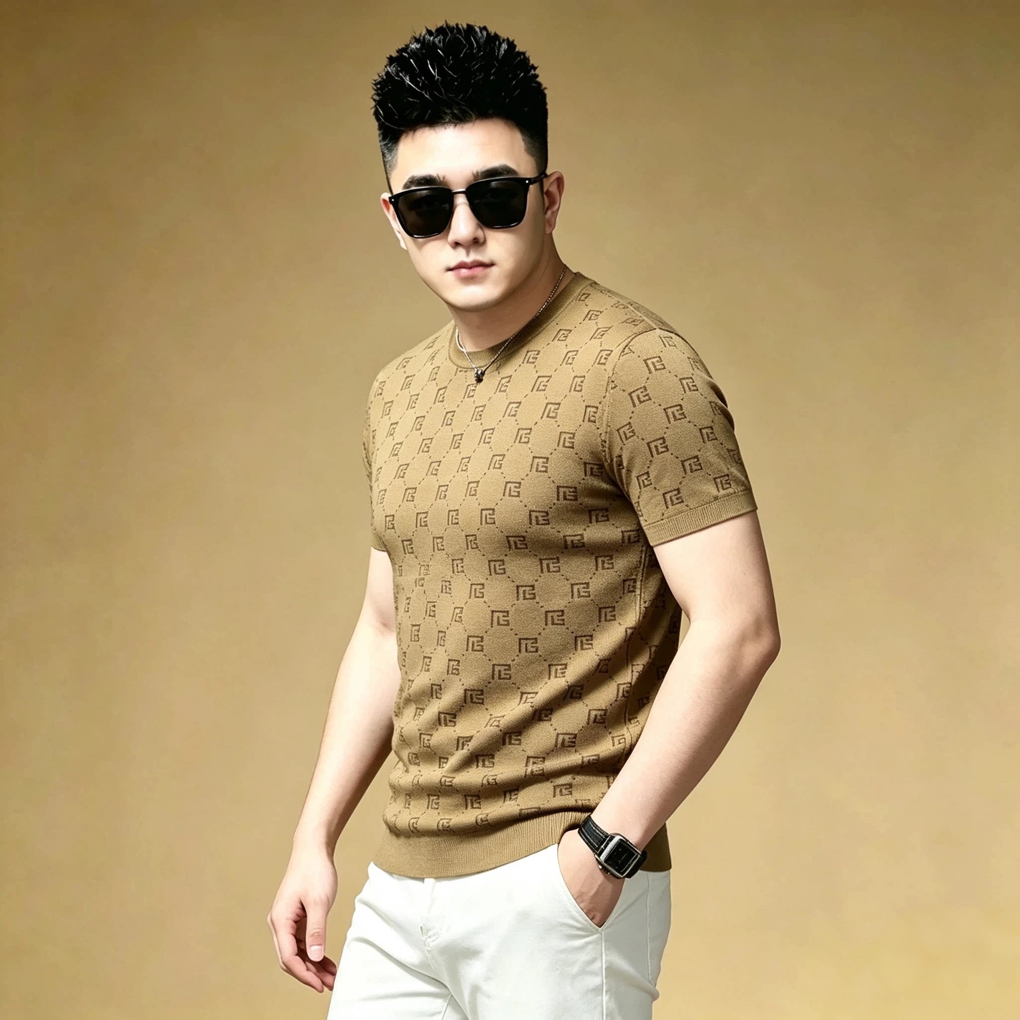 2026新款秋季针织衫短袖T恤男士短袖毛衣打底衫8958-P75,男装针织衫/毛衣,钱塘702