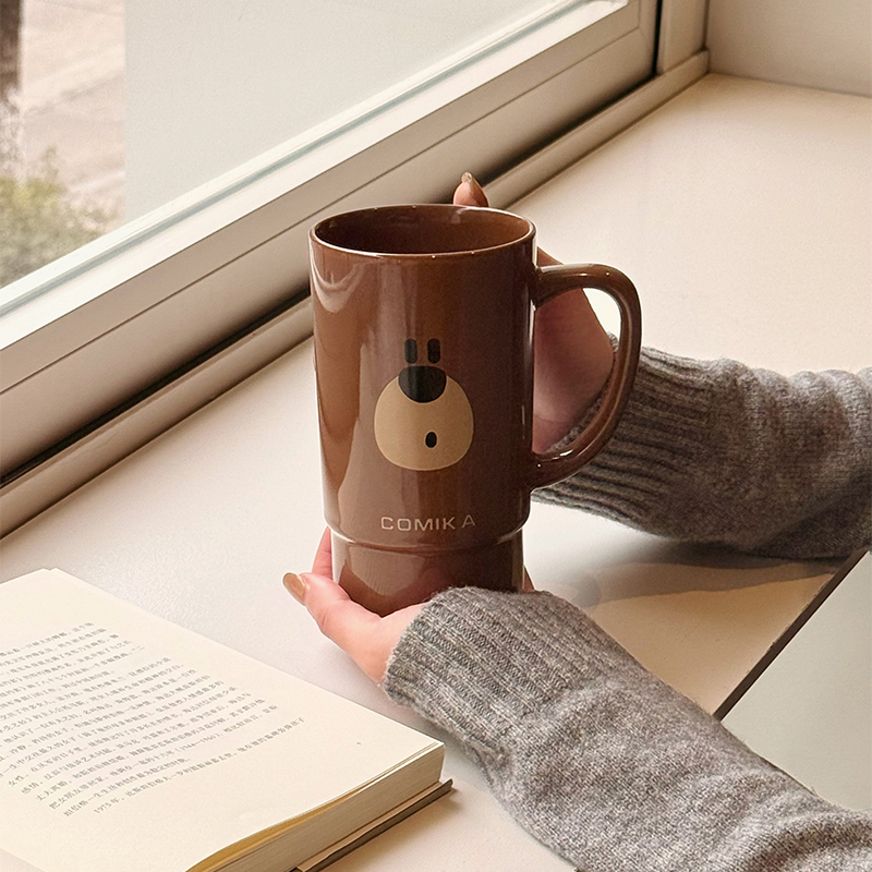COMIKA口咔墩墩创意马克杯高颜值可爱陶瓷杯子大容量女生水杯情侣