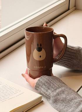 COMIKA口咔墩墩创意马克杯高颜值可爱陶瓷杯子大容量女生水杯情侣