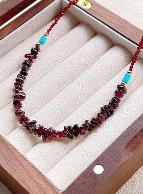 石榴天然就红色原碎抛光