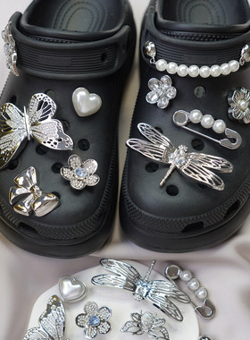 白鹿同款鞋花组合套装适用crocs鞋花洞洞鞋配件金属装饰扣diy配饰