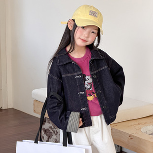 中大童女装短款牛仔休闲夹克外套2026春秋季新款小女孩韩版潮上衣