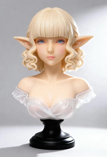 bjd兵人娃娘精灵少女头雕展示架胸台3d光固化打印白模