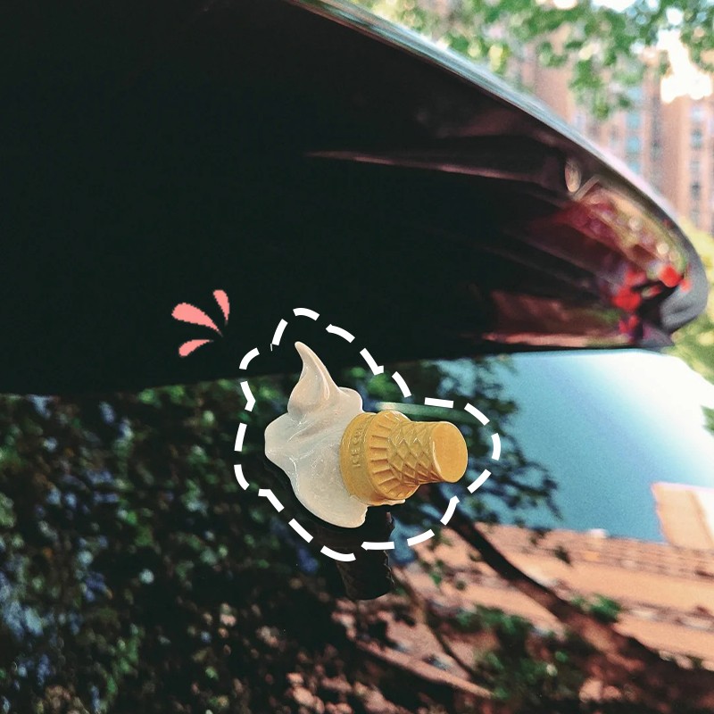 汽车饰品摆件冰淇淋甜筒挂饰适用九号摩托车挂件电动车创意装饰品