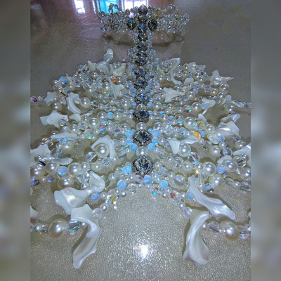 tigress原创设计 女人肋骨钻石般闪耀 肋骨胸衣 串珠十字架choker