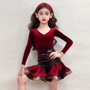 FAZ秋冬新款 女 儿童高级专业演出表演练习练功服少儿拉丁舞服套装