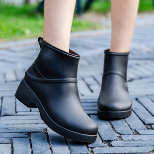 2025新款雨鞋女时尚成人水靴子厚底水鞋增高坡跟胶鞋防滑耐磨雨靴