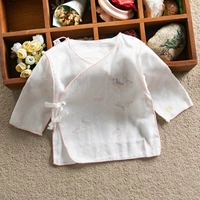 Летний детский хлопковый марлевый топ для новорожденных, крем для рук для младенца, 0-3 мес., длинный рукав