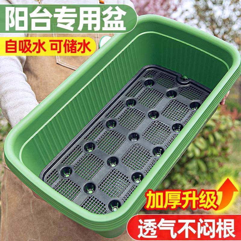 种菜盆阳台专用懒人蔬菜种菜户外长方形塑料花盆长条特大号种植箱,鲜花速递/花卉仿真/绿植园艺,花盆,淘宝优惠券,粉丝福利购,淘宝优惠卷