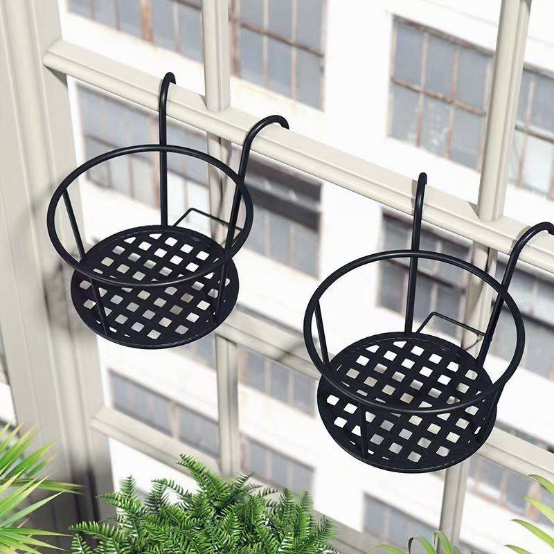铁艺栏杆护栏阳台花架悬挂式花盆架绿萝多肉吊兰花架子阳台养花架,收纳整理,阳台置物架,淘宝优惠券,粉丝福利购,淘宝优惠卷